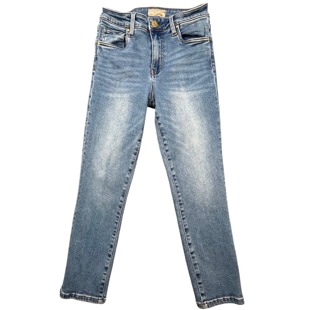 KUT from the Kloth Blue Catherine High Rise Crop Straight Leg Jeans Womens 2